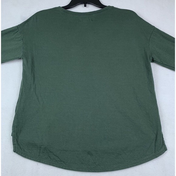 Madewell Womens Double Faced Long Sleeve T Shirt Size XS Green Tunic Minimalist - Picture 7 of 7